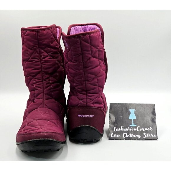Columbia Women's Plum Purple Minx Slip II Omni Heat Insulated Boots Sz 8 2842 - Picture 12 of 16